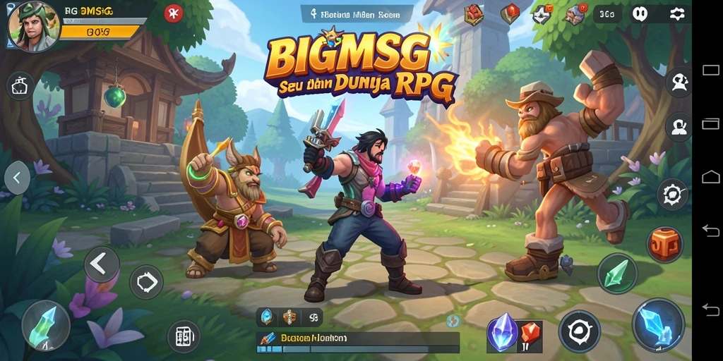 Screenshot yang menampilkan aksi seru dalam gameplay RPG BIGMSG.