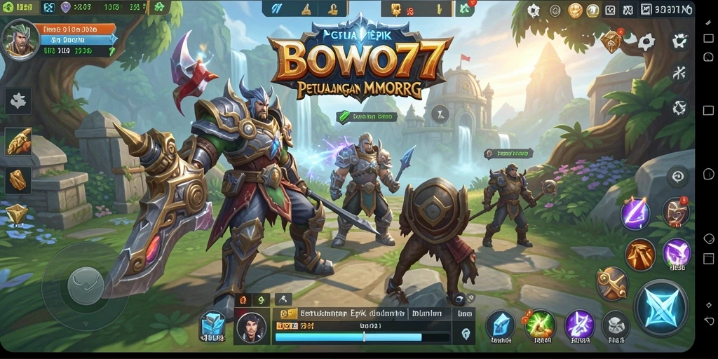 Tangkapan layar utama BOWO77 saat karakter bertempur di dunia luas MMORPG.