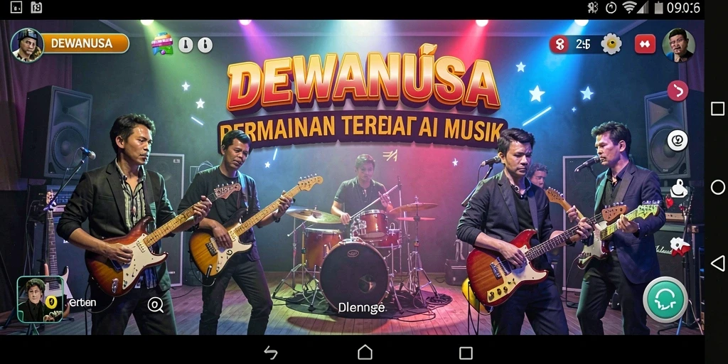 Tampilan permainan DEWANUSA dengan gameplay musik yang seru.