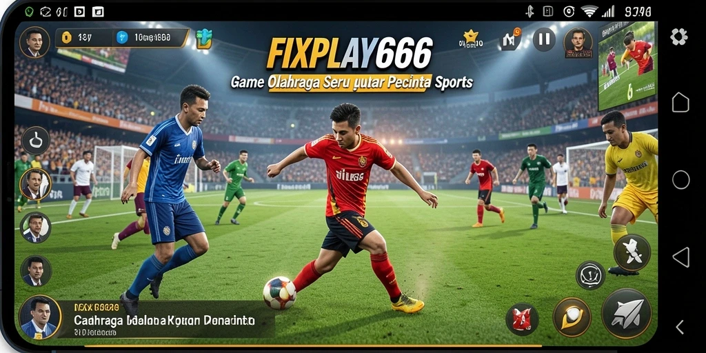 Gameplay FIXPLAY666 dengan karakter aktif di arena olahraga.