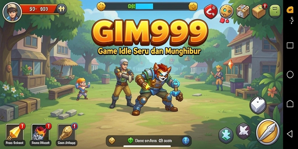 Tampilan gameplay GIM999 yang penuh warna dan menarik.