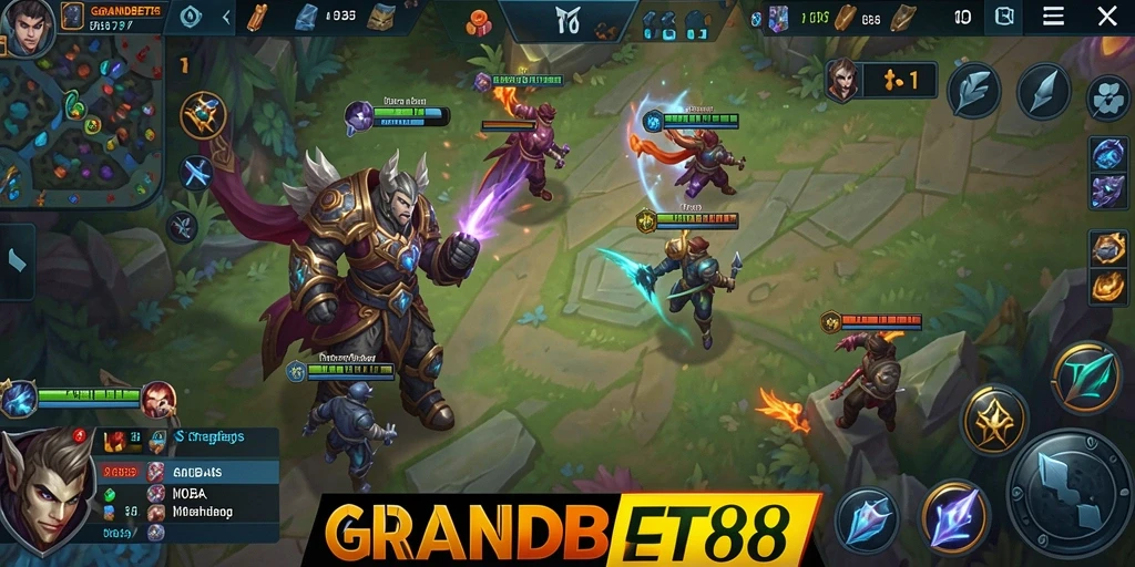 Tangkapan layar menampilkan pertarungan seru di arena GRANDBET88.