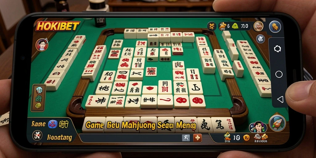 Tampilan gameplay menarik dari HOKIBET yang penuh tantangan Mahjong.