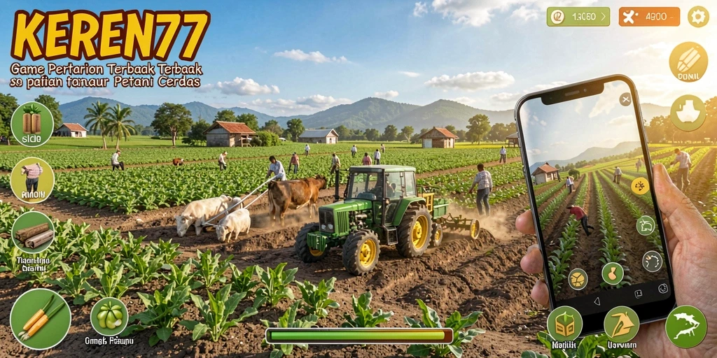 Tampilan gameplay KEREN77 menunjukkan aktivitas pertanian yang menyenangkan.