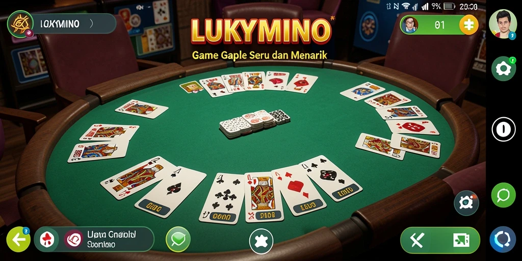 Tampilan gameplay LUKYMINO yang seru dan menantang.