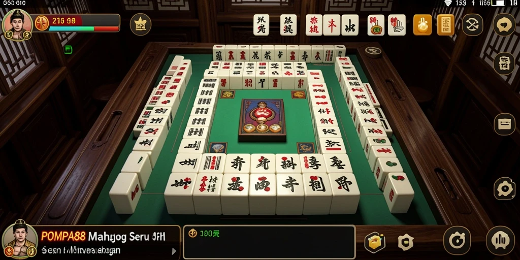 Screenshot gameplay POMPA88 menampilkan suasana bermain Mahjong yang menawan.