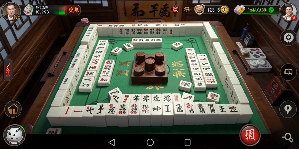 Screenshot gameplay RAJACAIR menunjukkan keseruan bermain Mahjong.