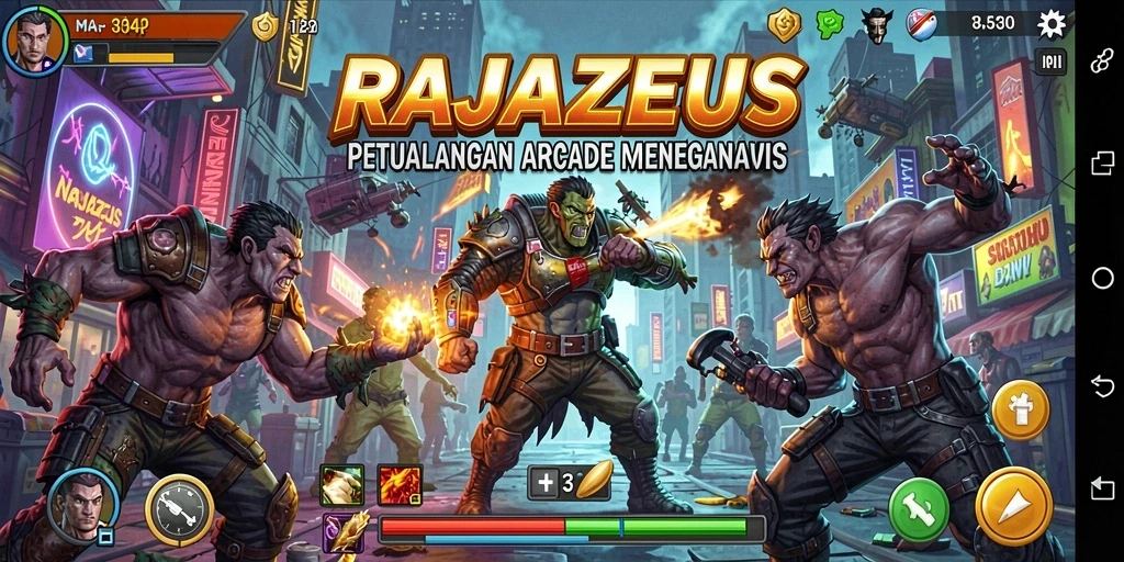 Tangkapan layar gameplay RAJAZEUS yang menarik dan penuh aksi.