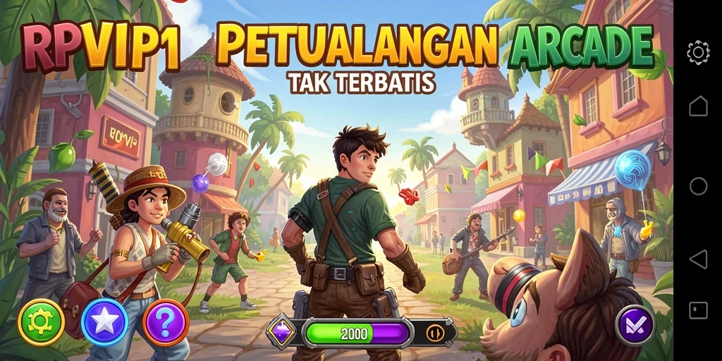 Screenshot gameplay RPVIP1 dengan aksi seru dan warna-warni.