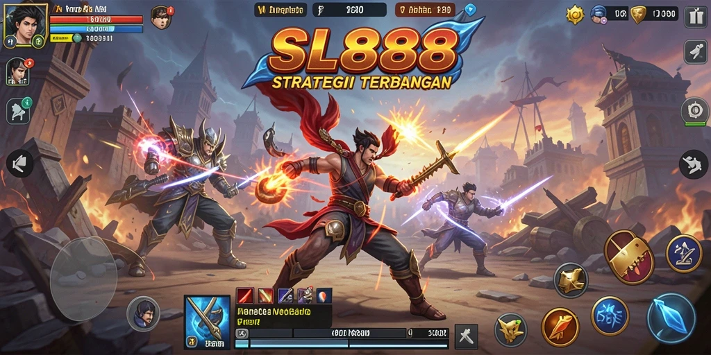 Gameplay dinamis dari SL888 yang menampilkan strategi bertarung.