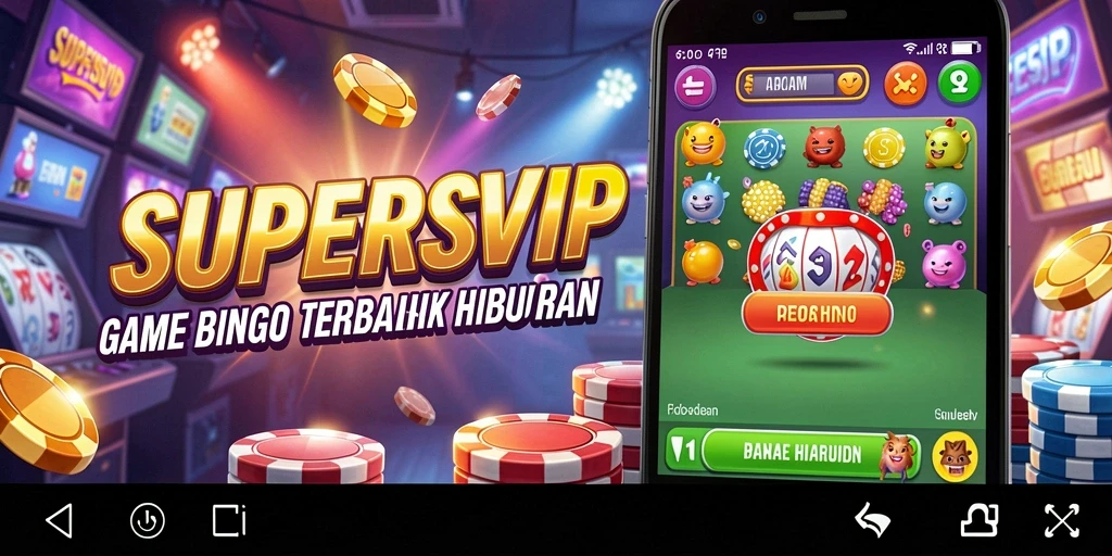 Tampilan gameplay seru dalam SUPERSVIP dengan kartu Bingo yang menarik.