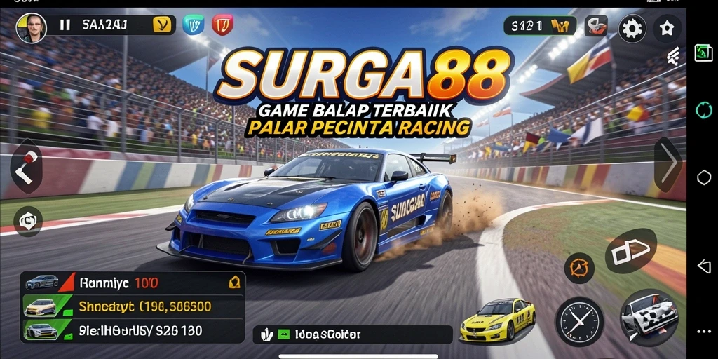 Tangkapan layar terbesar SURGA88 menunjukkan aksi balap yang menegangkan.